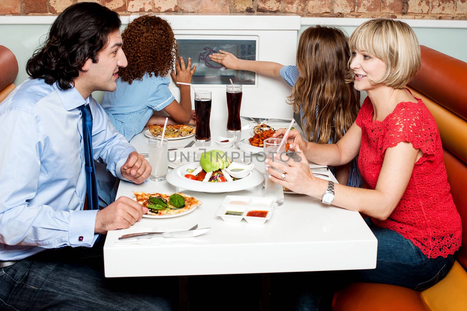 It's  my family time at restaurant by stockyimages