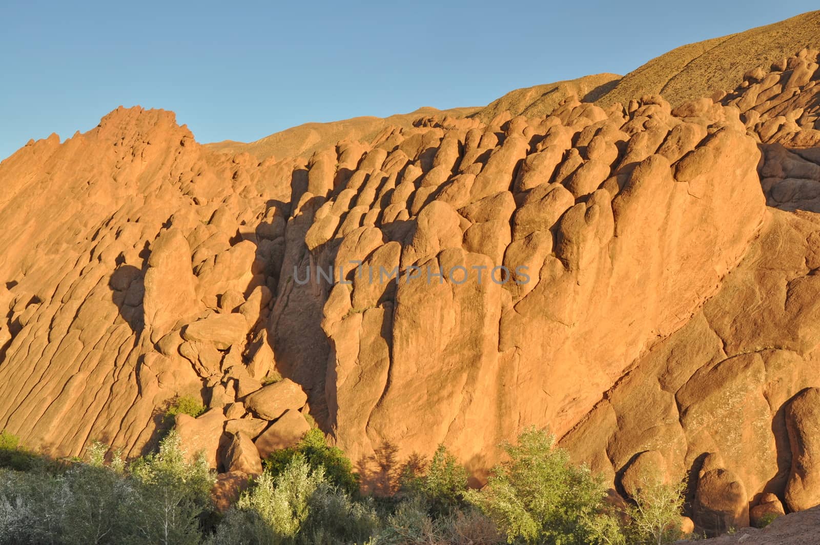 Strange rock formations in Dades Gorge, Morocco, Africa