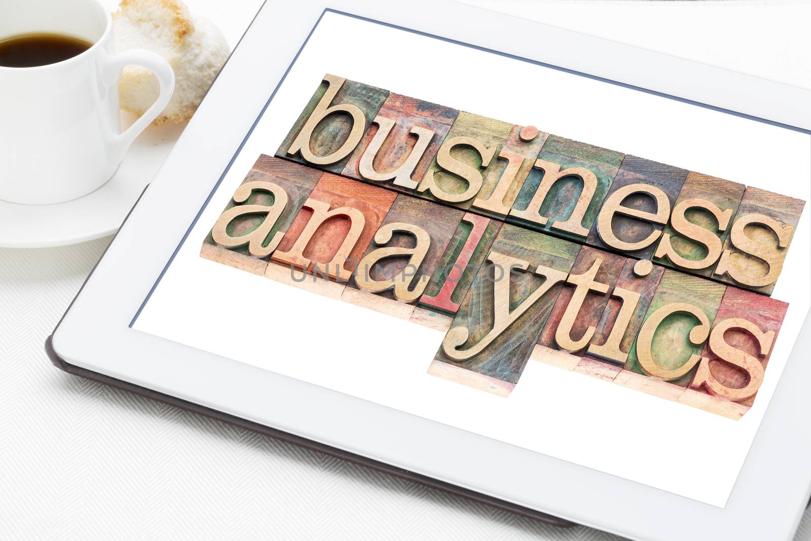 business analytics typography on tablet by PixelsAway