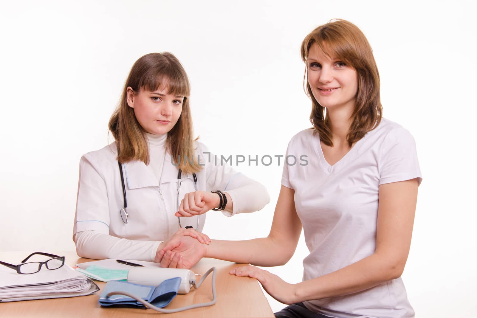 The girl on reception at the doctor-therapist