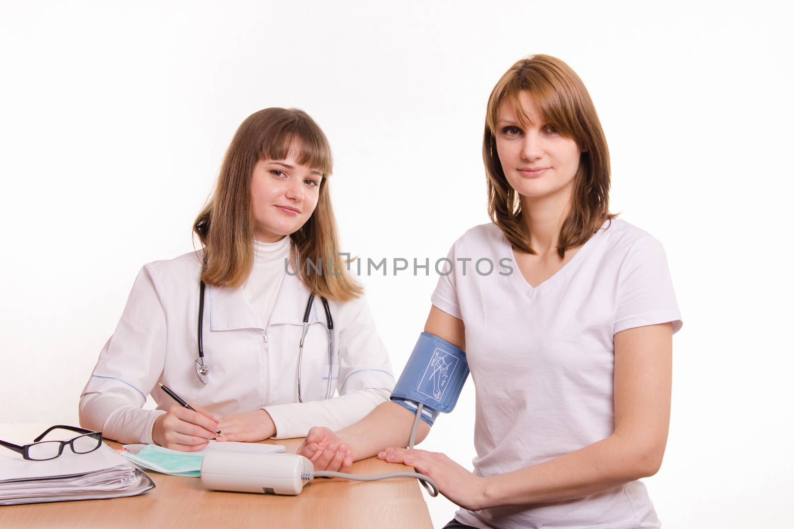The girl on reception at the doctor-therapist