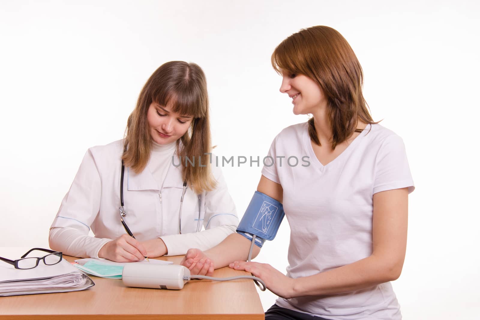 The girl on reception at the doctor-therapist