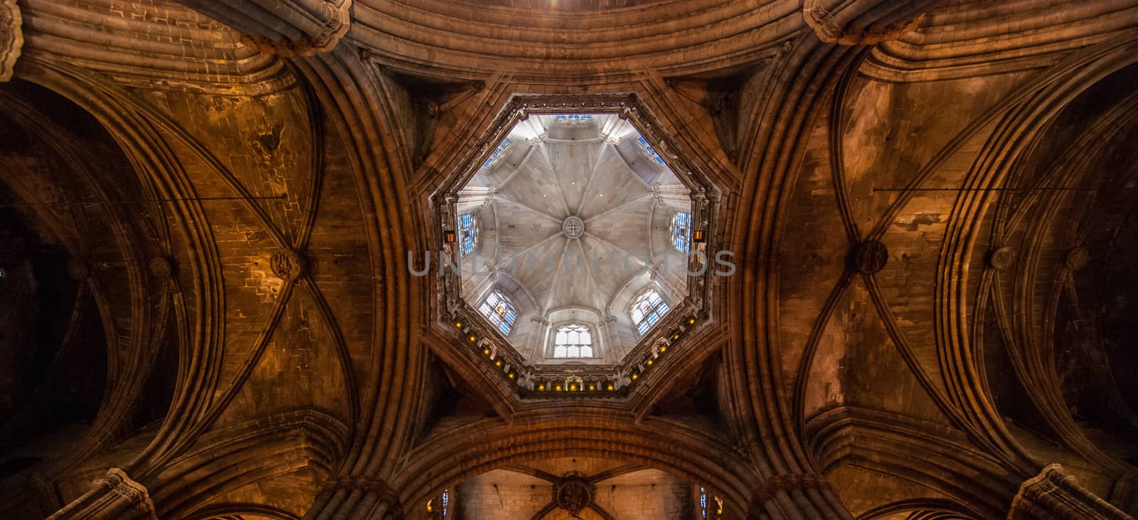Inside a Cathedral in Barcelona, Spain by valleyboi63