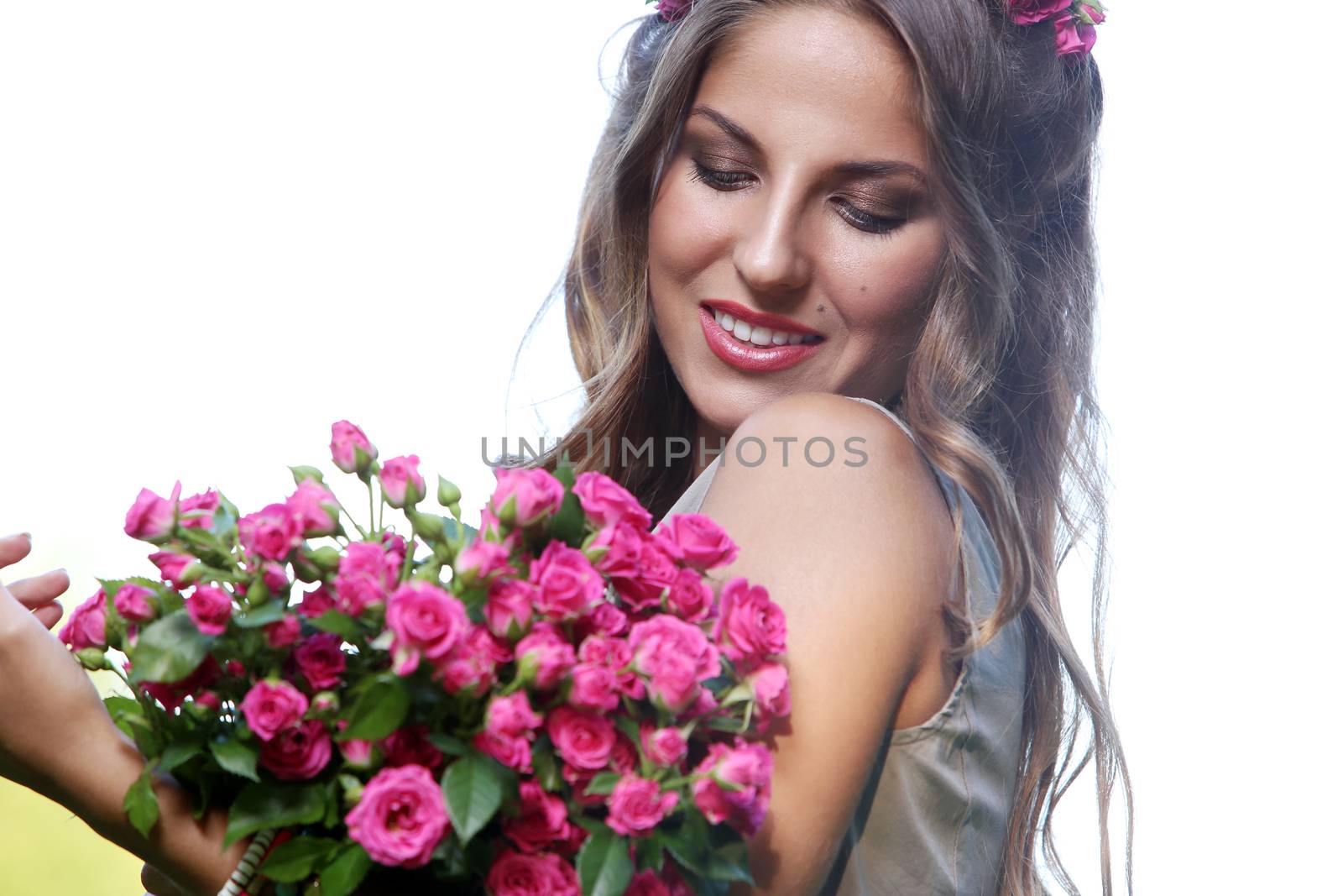 Beautiful girl with flowers by rufatjumali