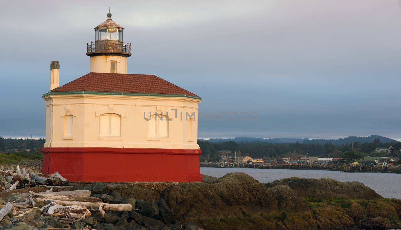 Coquille River Lighthouse Bandon Bay Oregon Pacific Ocean Inlet by ChrisBoswell