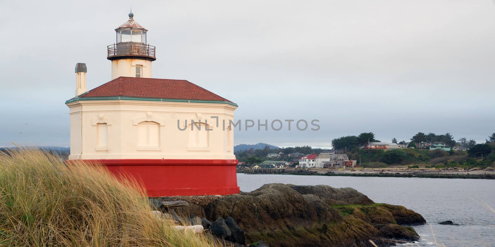 Coquille River Lighthouse Bandon Bay Oregon Pacific Ocean Inlet by ChrisBoswell