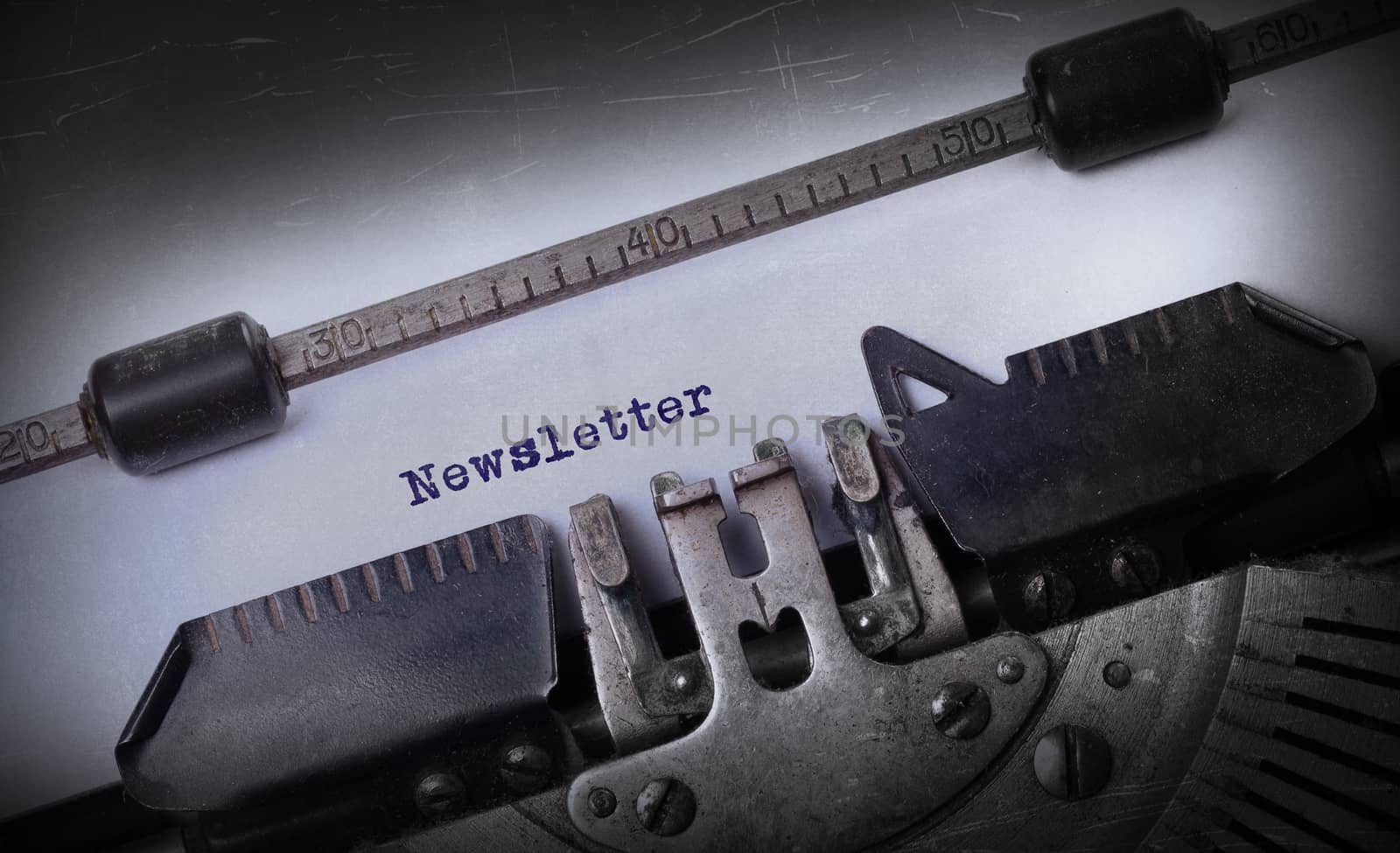 Vintage inscription made by old typewriter, Newsletter