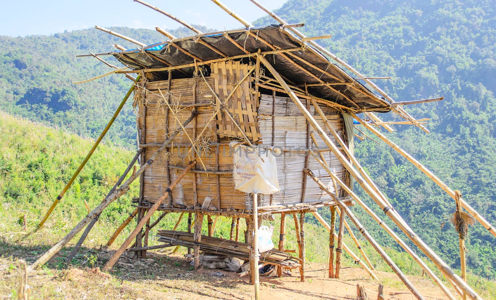 The Barn of Corn made from bamboo.