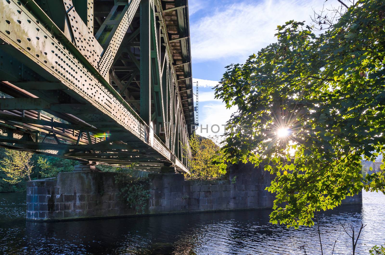 Sunlight, Railway Bridge, River by JFsPic