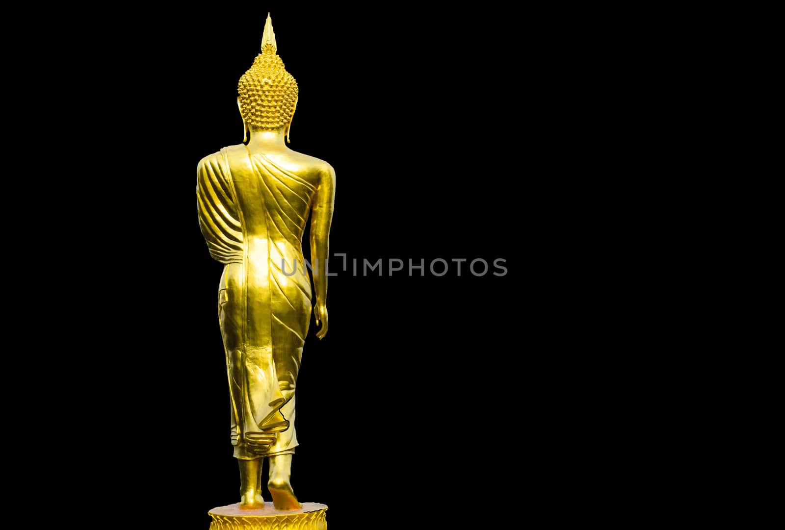 The Buddha Image Art on Solid Black Background