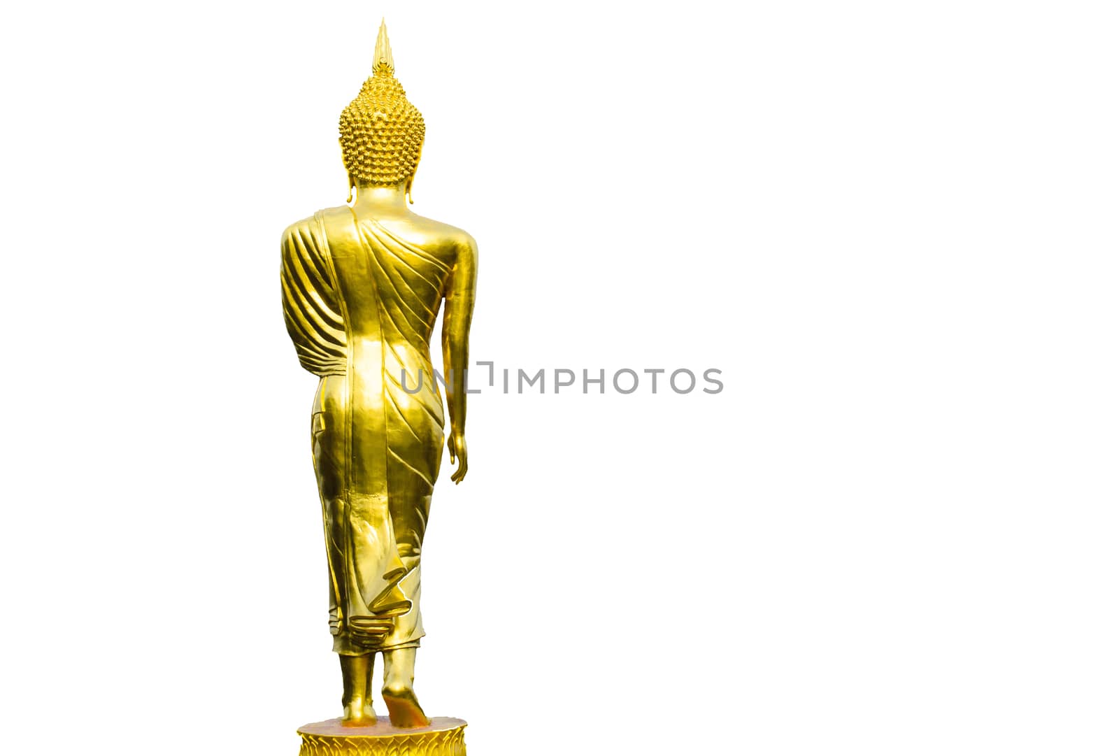 The Buddha Image Art on Isolated White Background