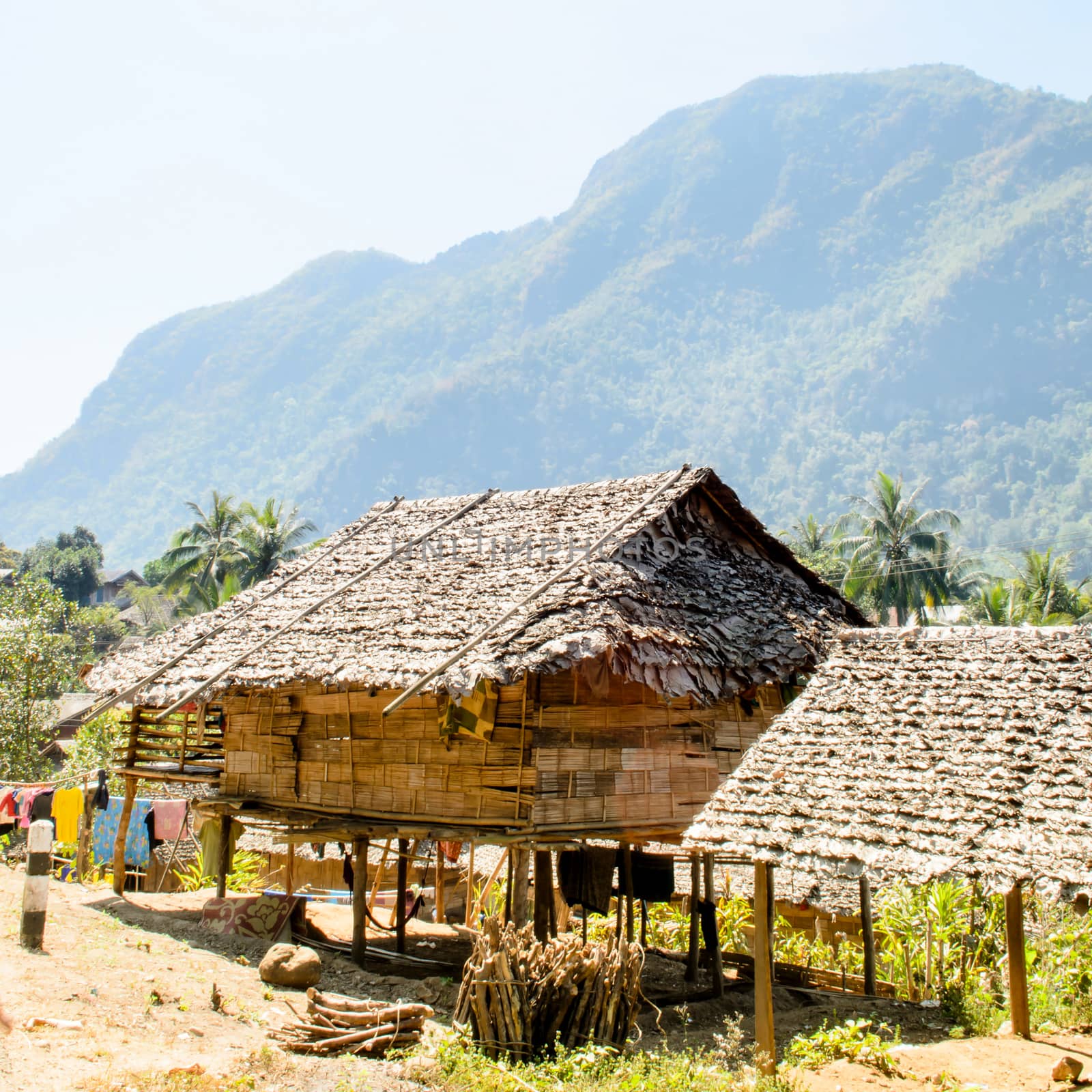 The House of Refugee at Refugee Camps in the North of Thailand.