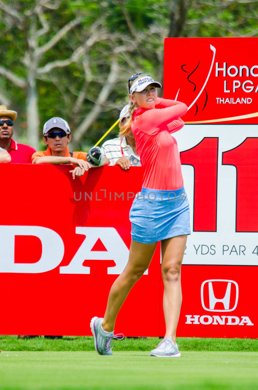 CHONBURI - FEBRUARY 28: Jessica Korda of USA in Honda LPGA Thailand 2015 at Siam Country Club, Pattaya Old Course on February 28, 2015 in Chonburi, Thailand.