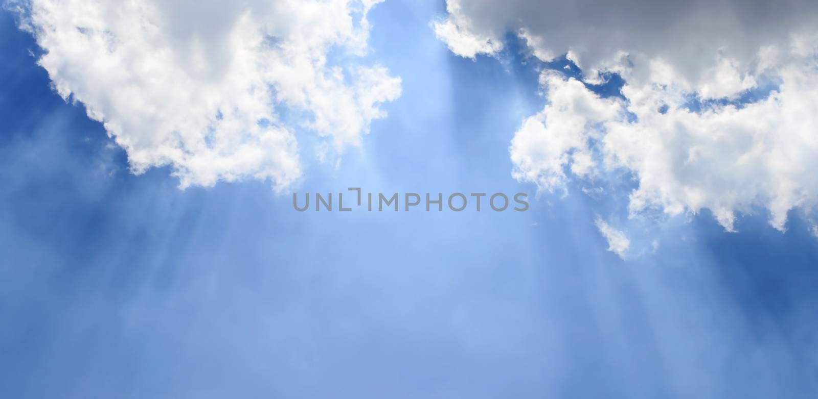 Sunbeam and Cloudy Blue Sky by kobfujar