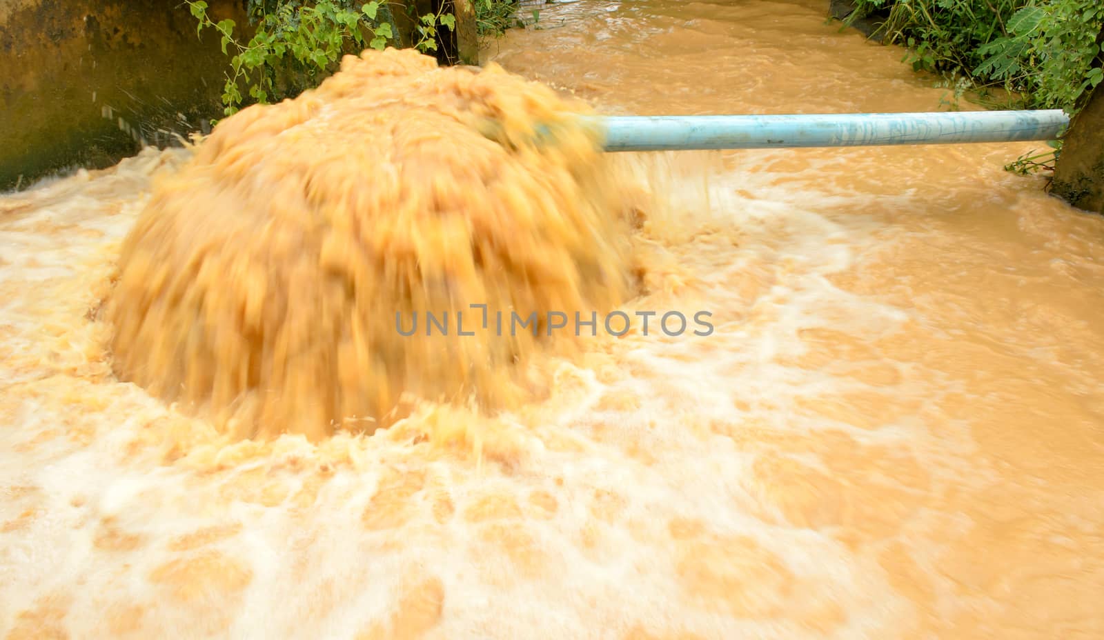 Stream of Dirty Water from Pipeline by kobfujar