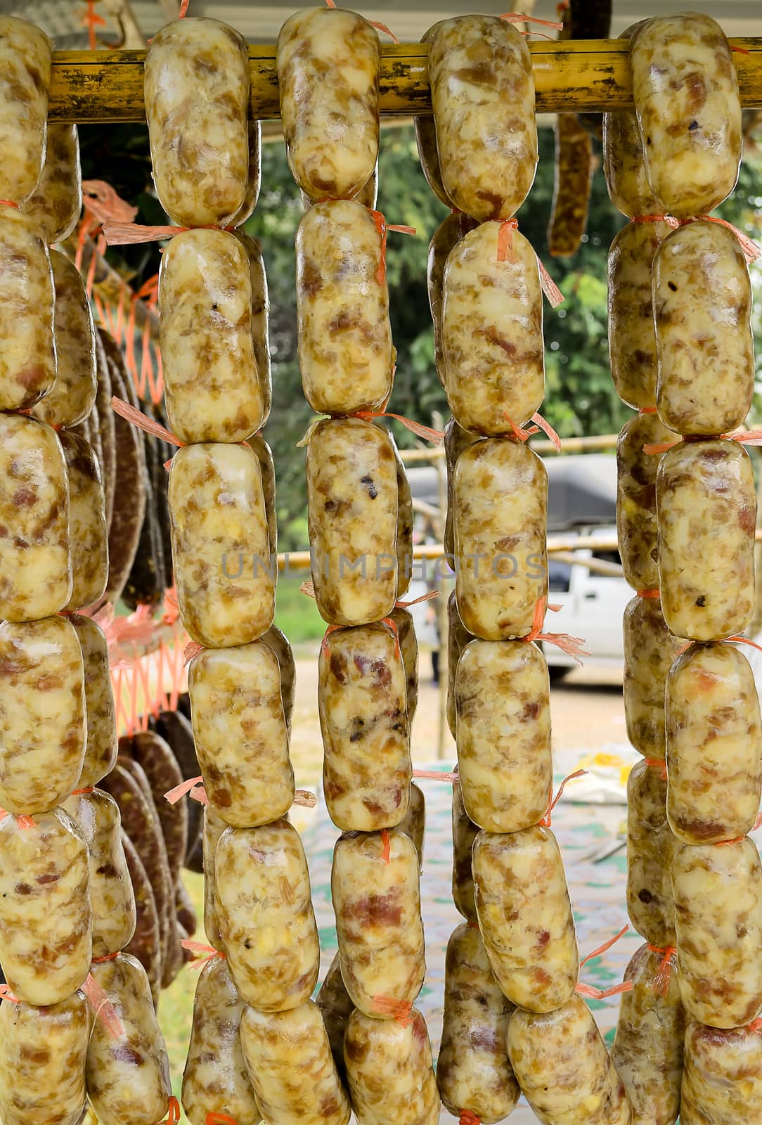 The local Sausage Food Preservation in Northern East of Thailand.