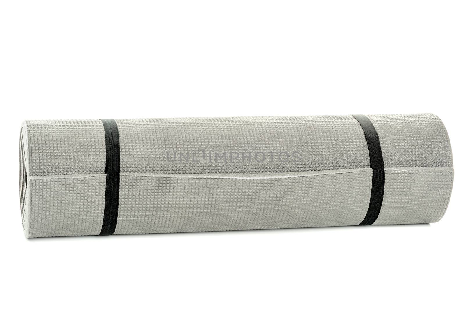 Rolled up yoga mat