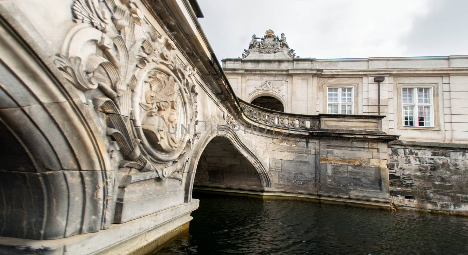 view of canal and old bridge in Copenhagen