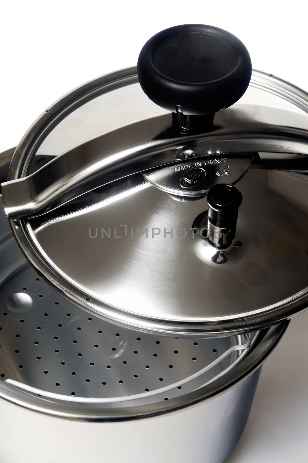 Pressure cooker stainless steel French-made for cooking food in steam