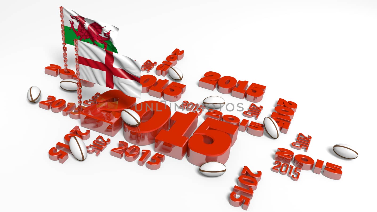 2015 England and Wales Flags with balls by shkyo30
