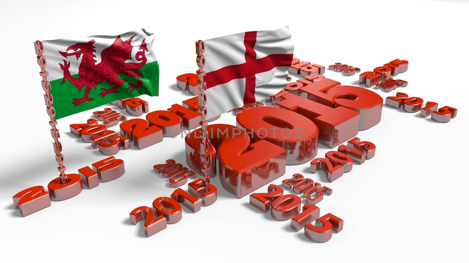 2015 England and Wales Flags by shkyo30