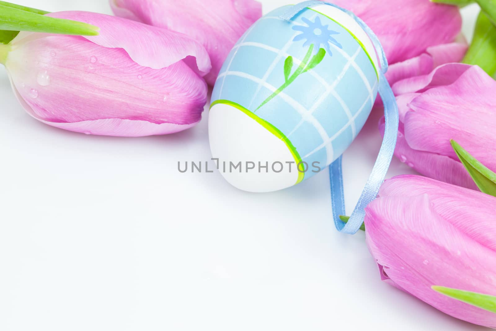 Easter eggs with pink tulip by Slast20