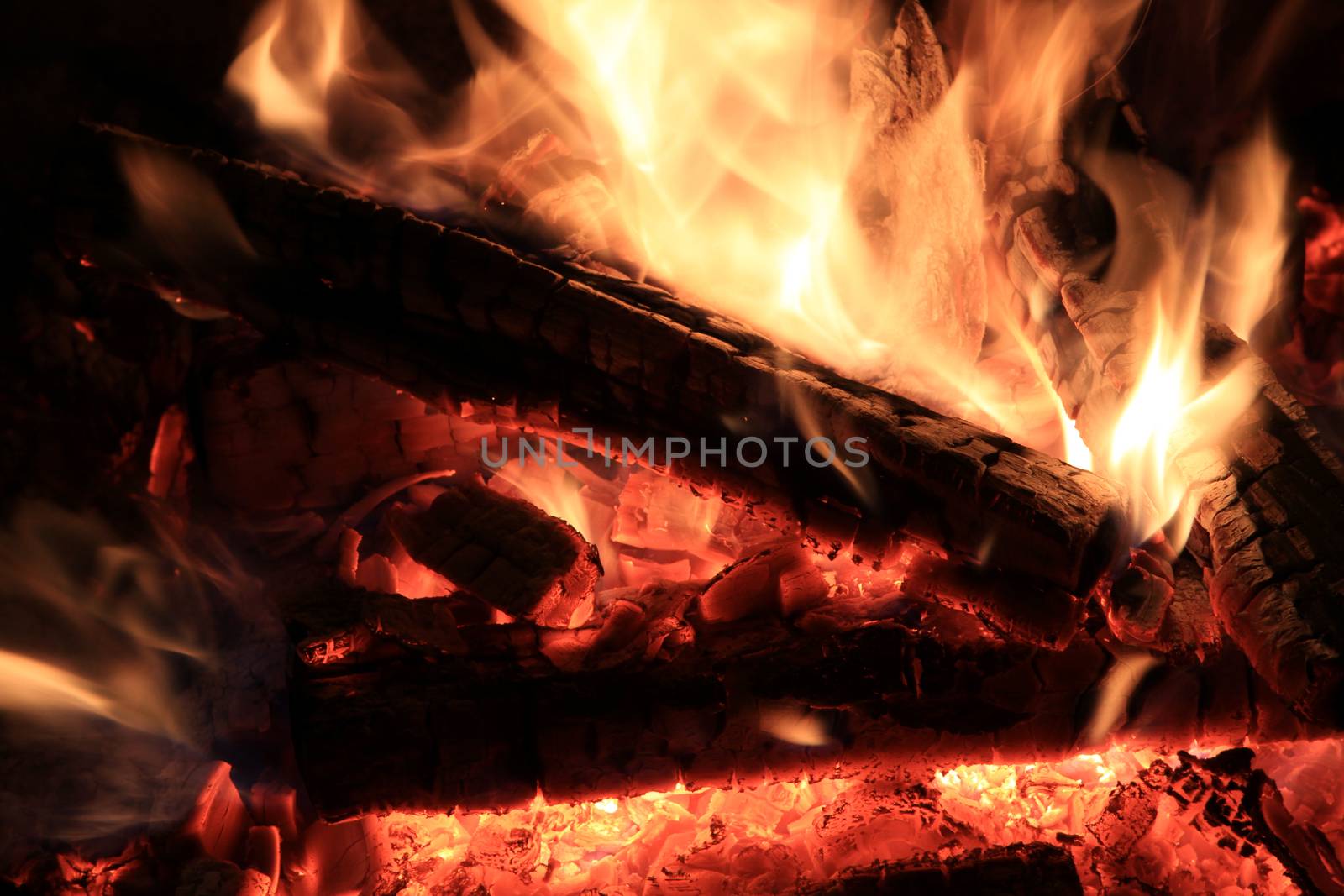 Camp Fire burning in fire ring early fall