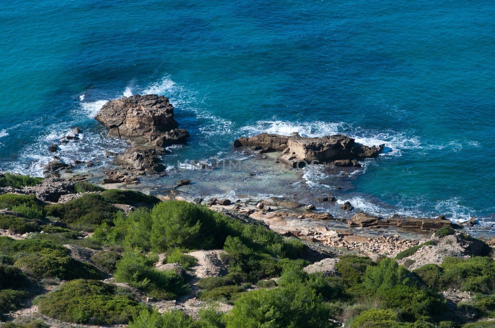 Green coast Majorca, Sa Torre, Mallorca, Balearic islands, Spain.