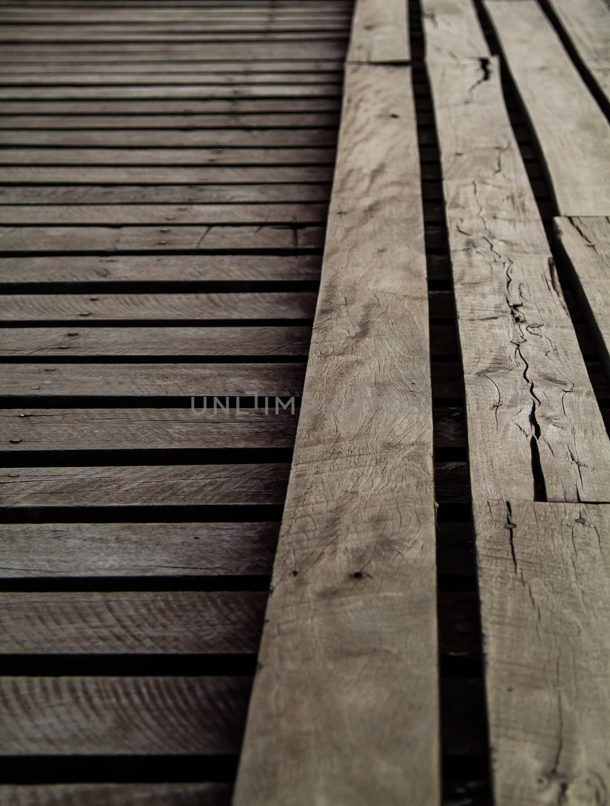 Old wooden bridge by liewluck