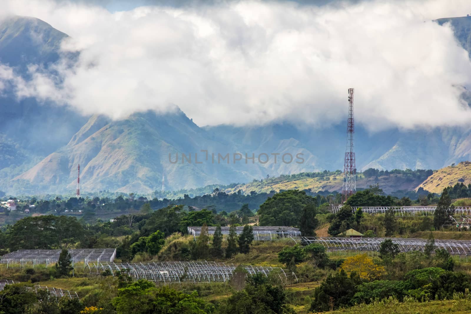 Field at mountain slope by liewluck