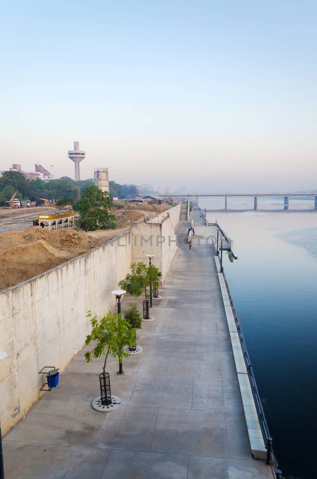 View of Sabarmati Riverfront in Ahmedabad, India