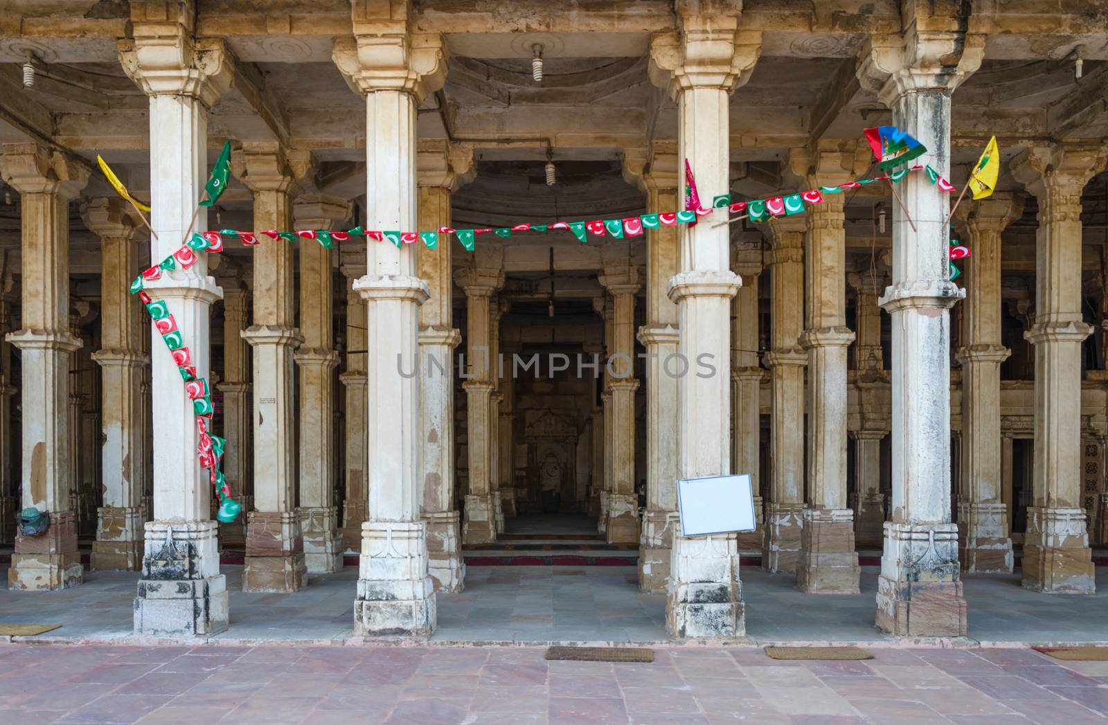 Column at Sarkhej Roza mosque, Ahmedabad, India