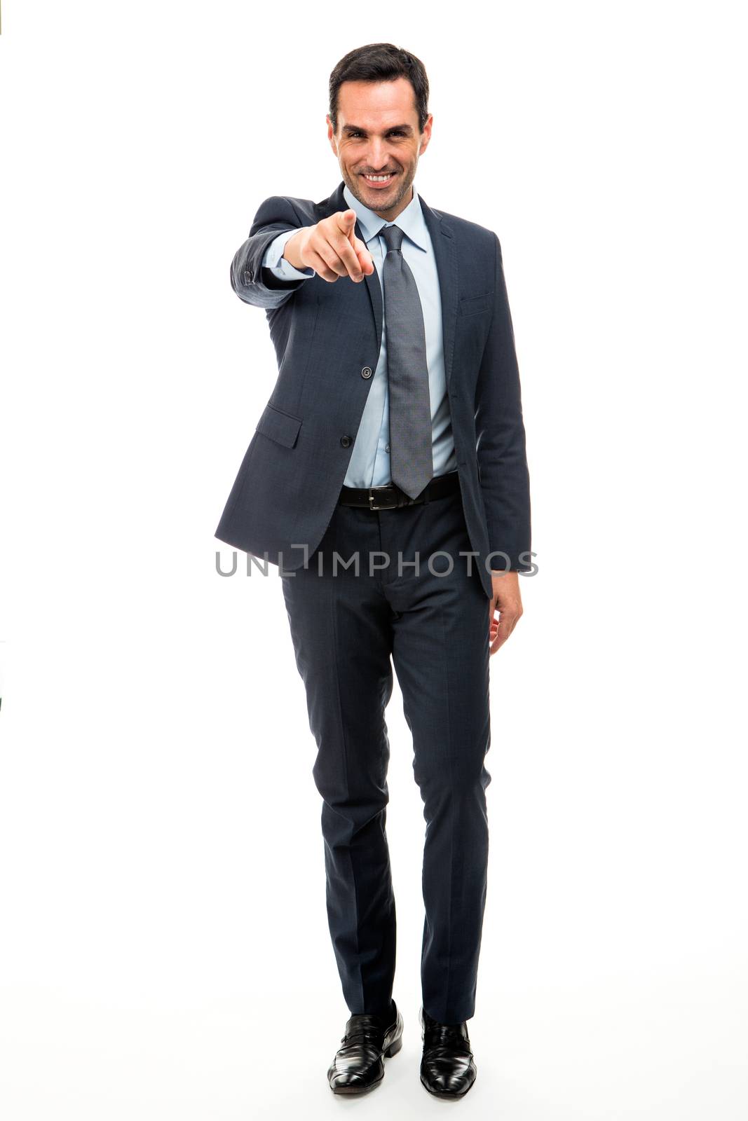 businessman pointing finger by Flareimage