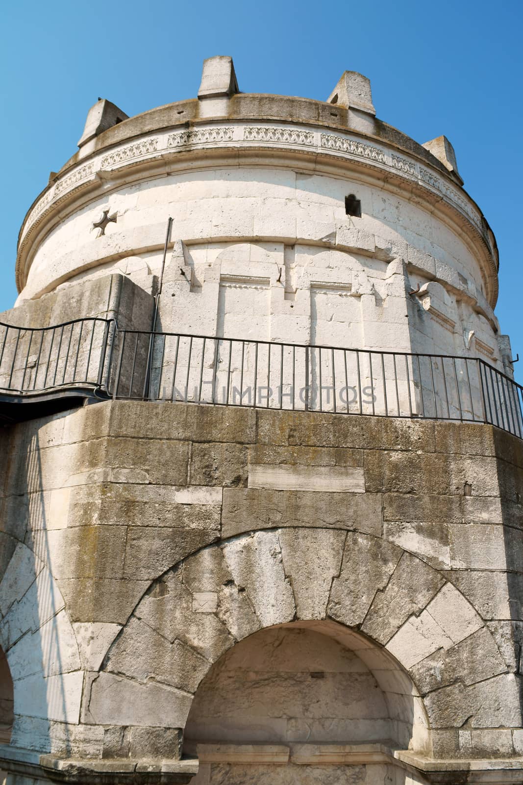 Mausoleum of Theodoric in Ravenna. In the year 520 the barbarian king Theodoric the Great made this mausoleum built as his future grave. Lately the mausoleum become a Christian oratory. The mausoleum was inscribed as UNESCO World Heritage in 1966 