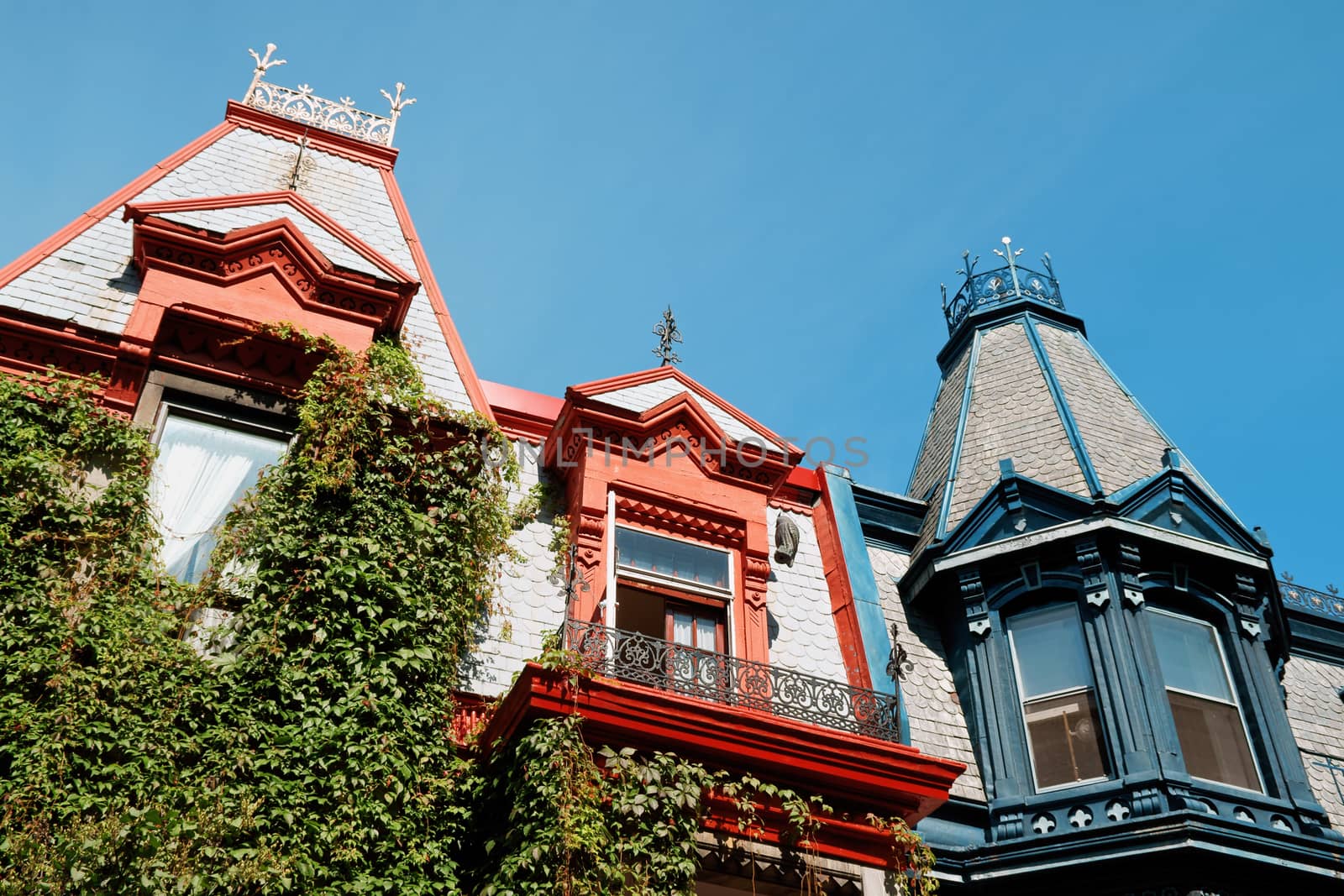 Colorful victorian houses in Montreal