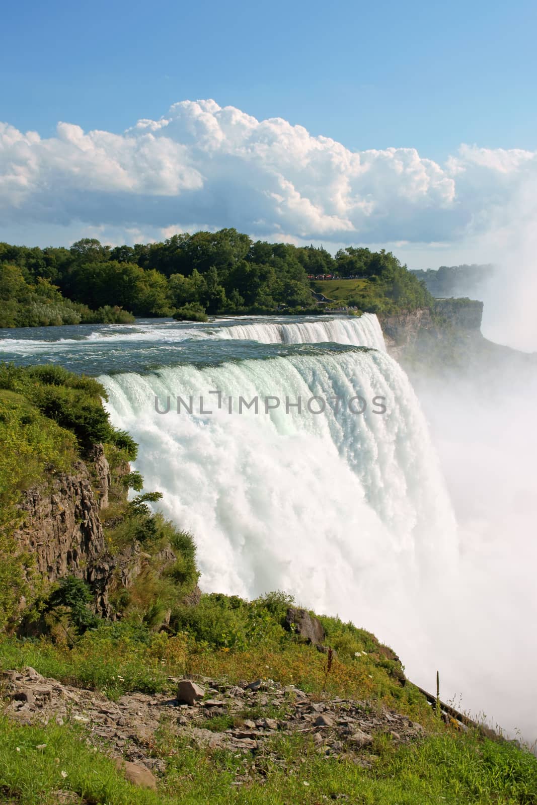 Niagara Falls on the United States of America border in summer
