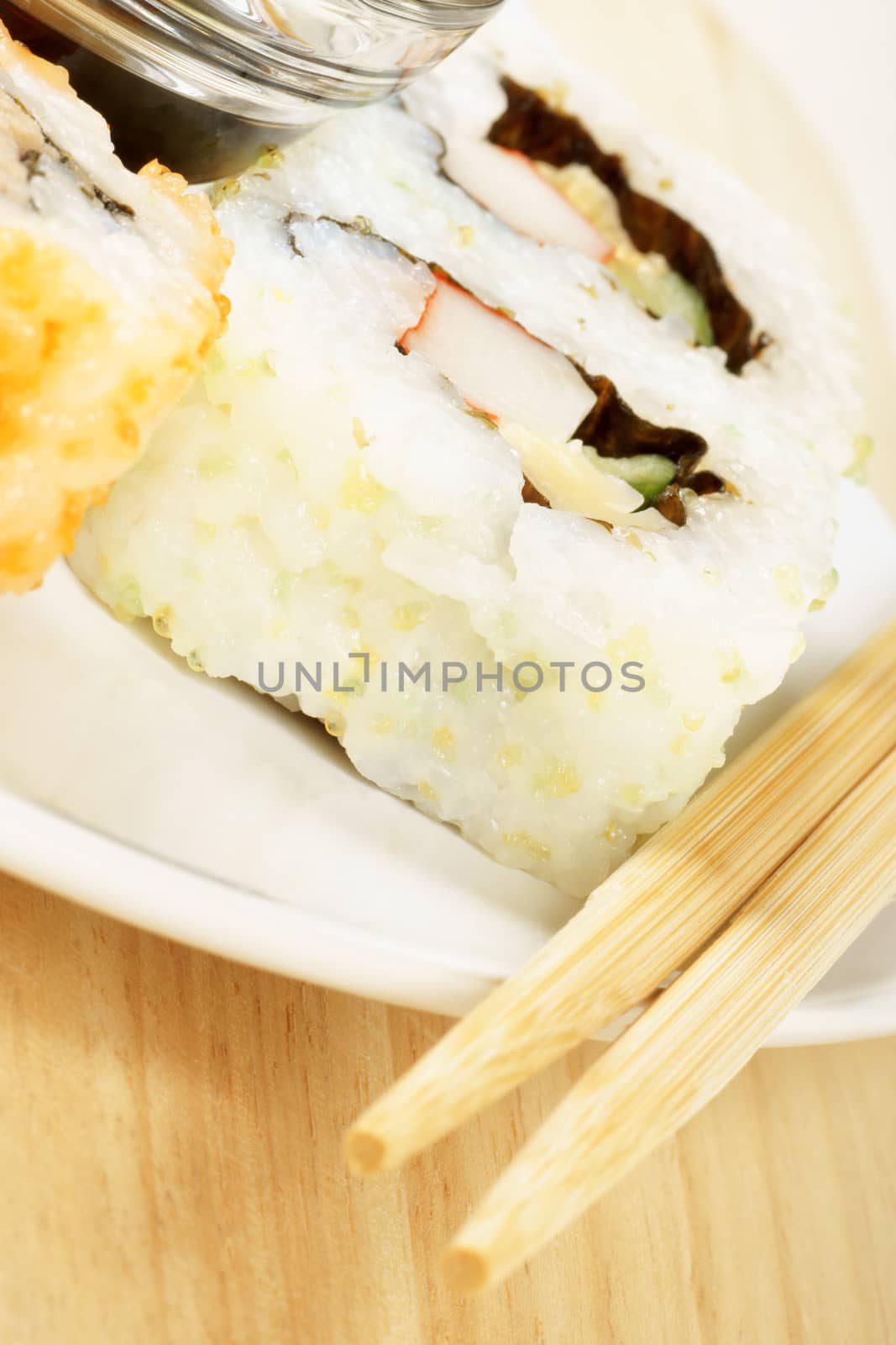 Maki sushi close-up by citylights