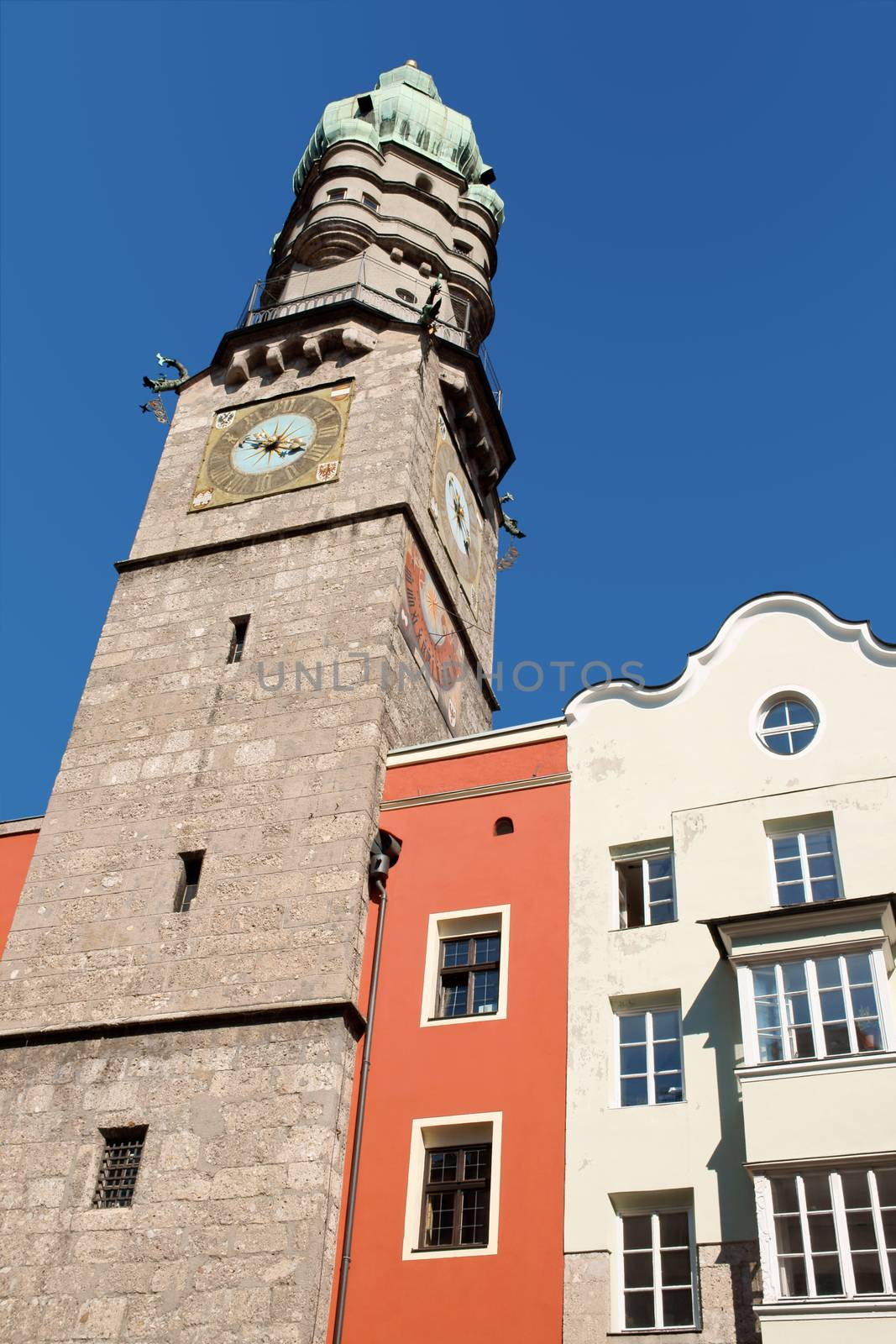 The Old Town watch tower of Innsbruck by citylights