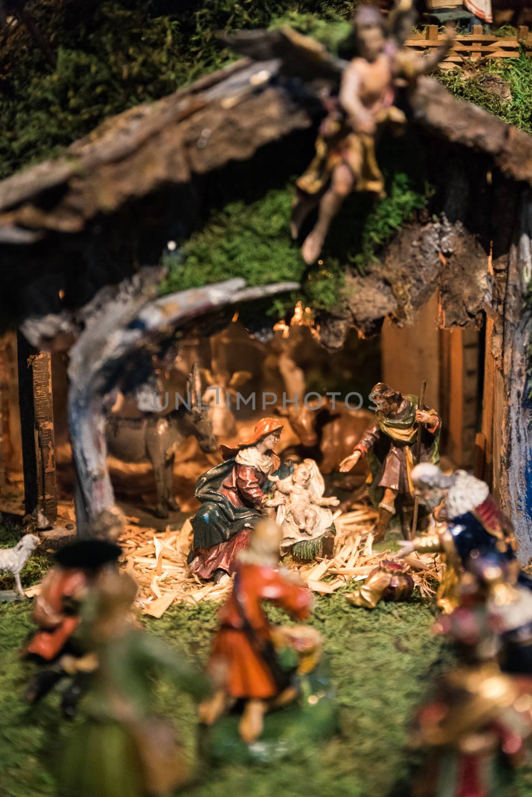 traditional christmas crib in austria