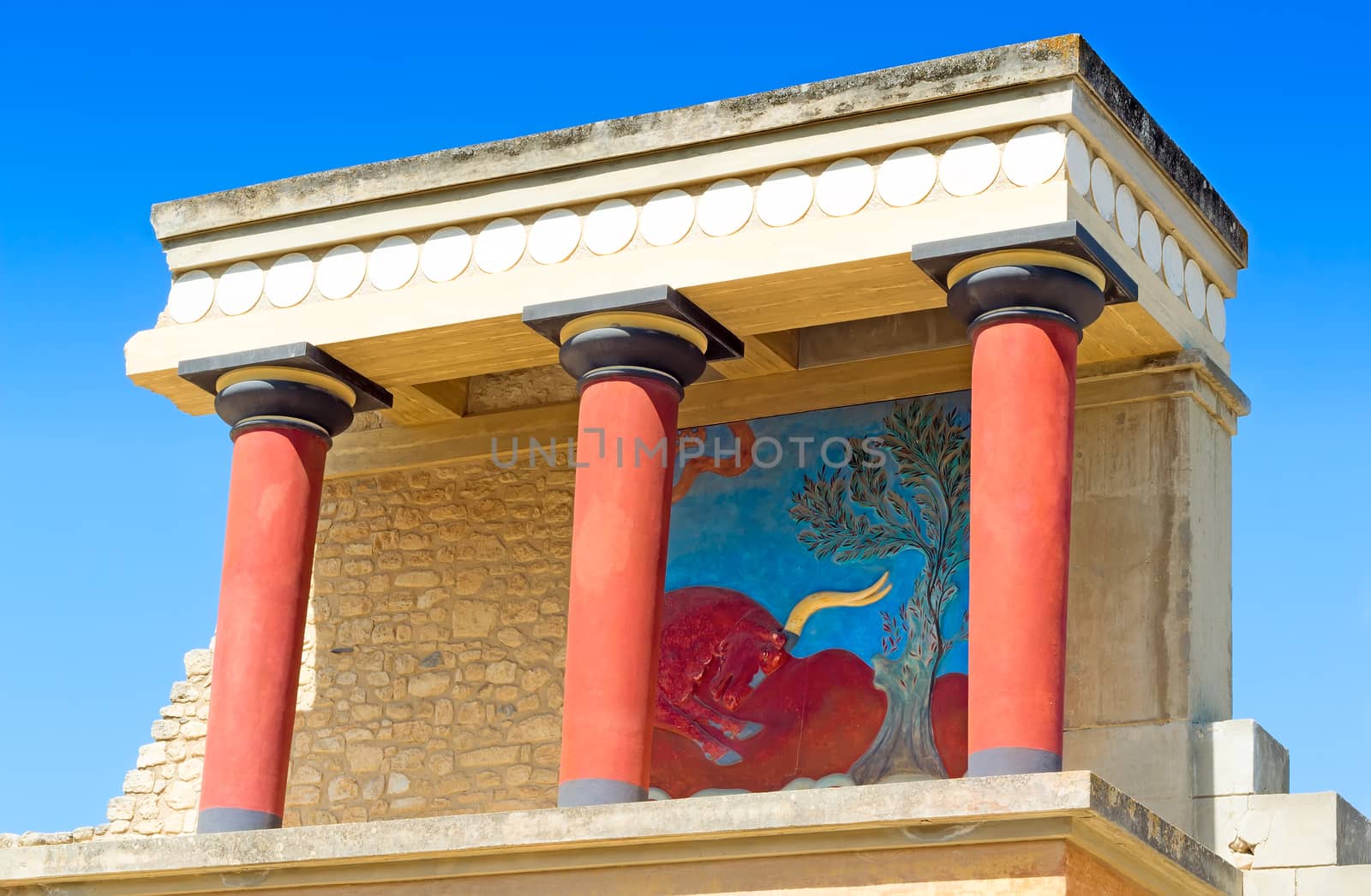 Legendary architectural monument of the Minoan civilization - the Palace of Knossos, Crete, Greece.