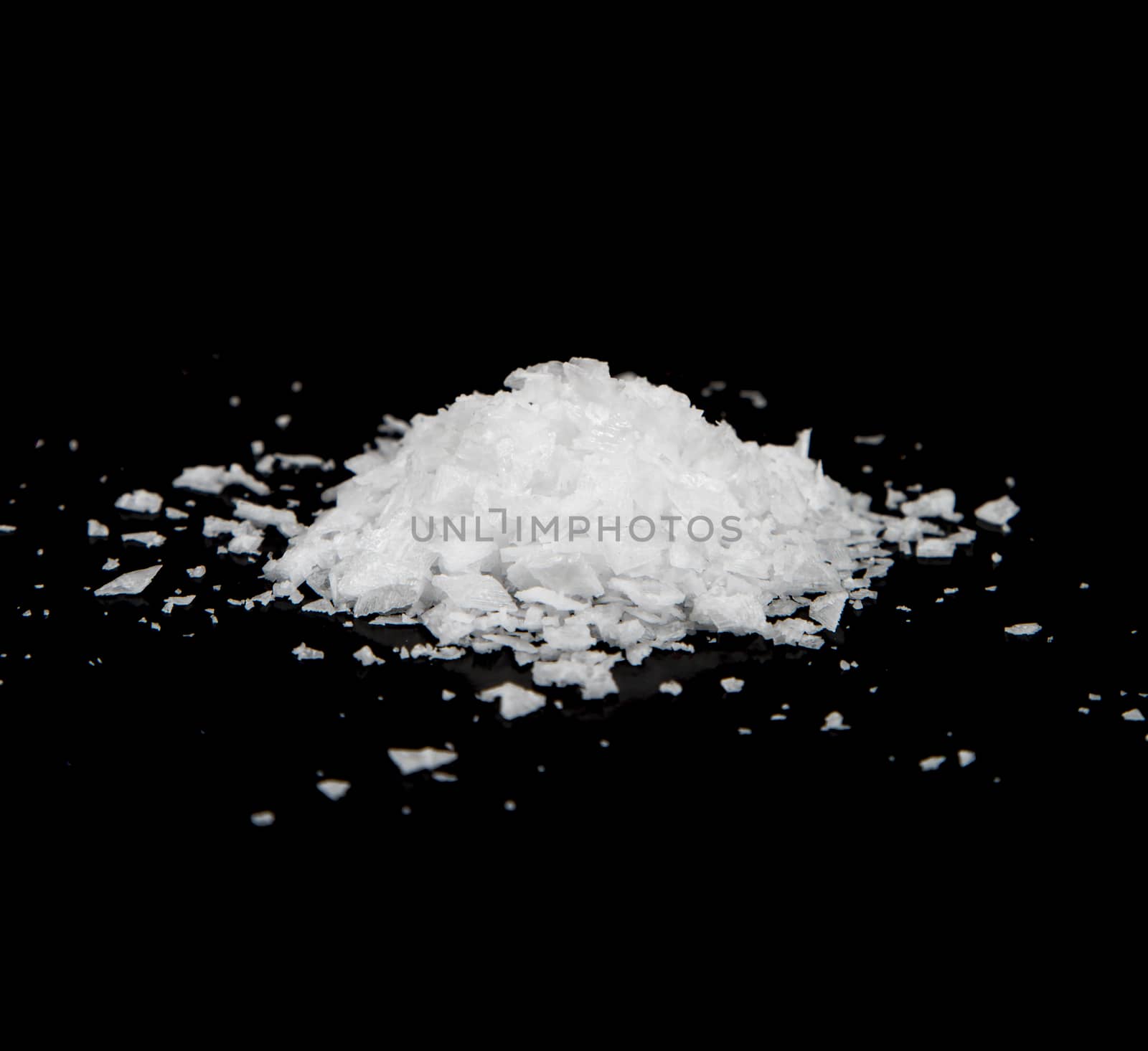 A Pile of Sea Salt with black background