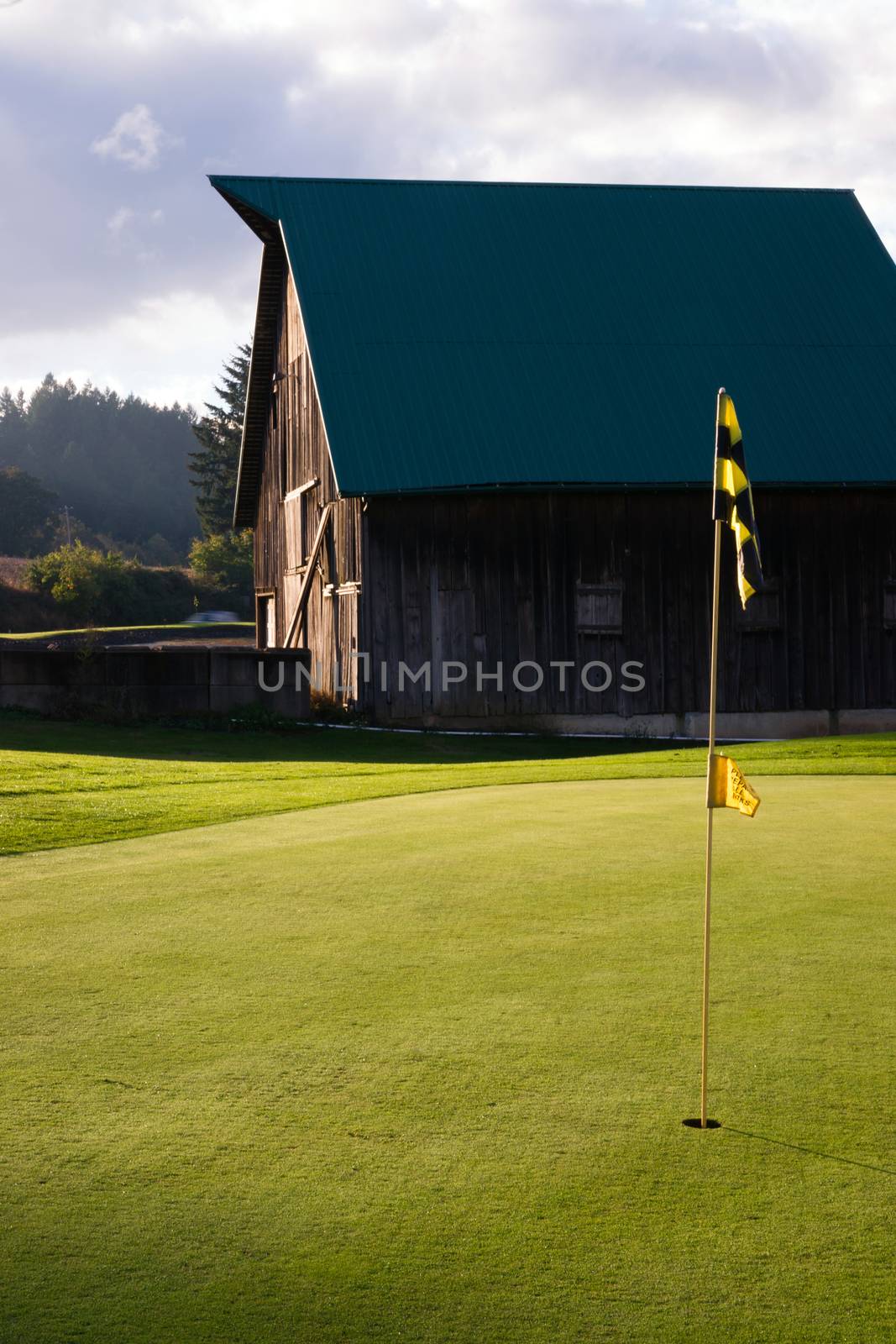 Cloudy Sky Over Rural Barn County Golf Course by ChrisBoswell