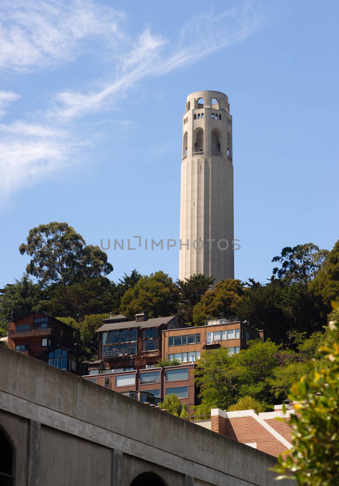 Coit tower provides a great vantage point to view San Francisco