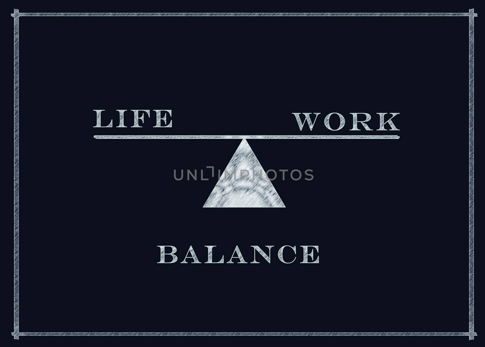 Work and life balance concept on a blackboard