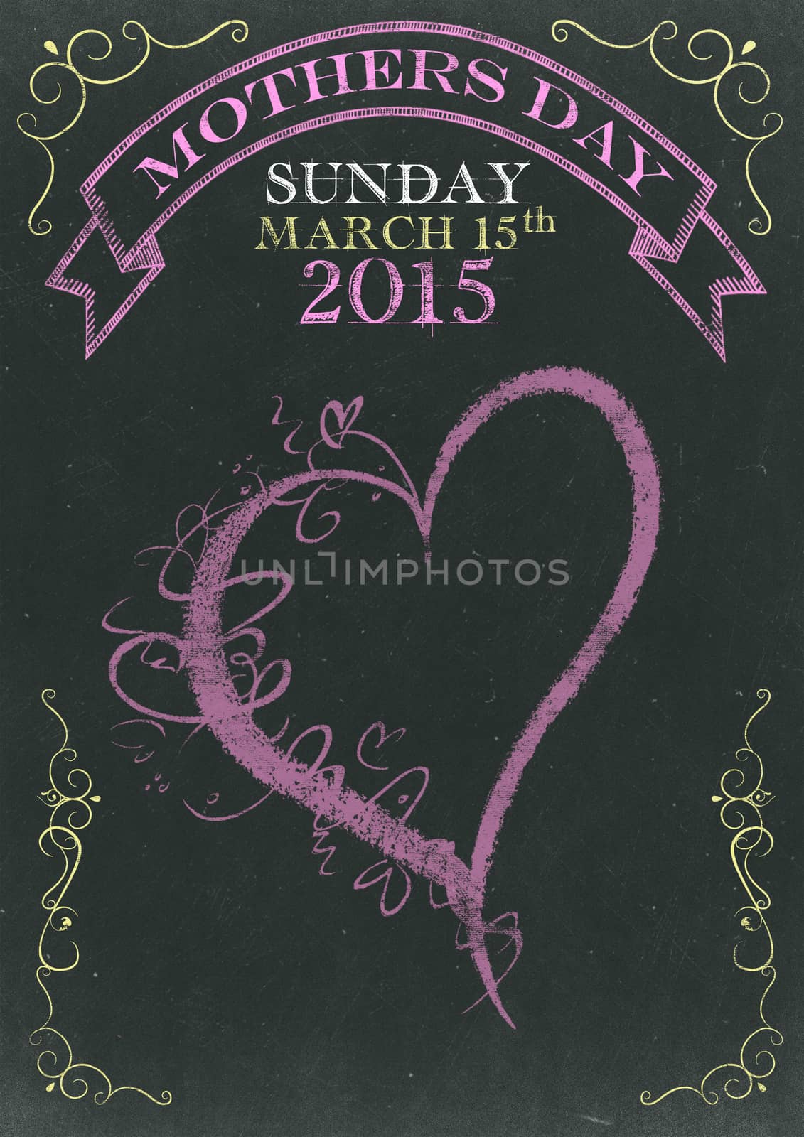 Mothers Day Sunday March 15th 2015 on  Srached Chalkboard