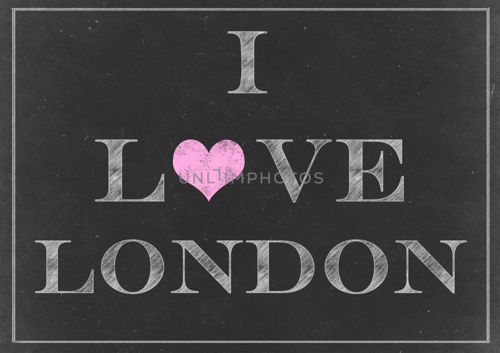 Chalk drawing - I love London sign