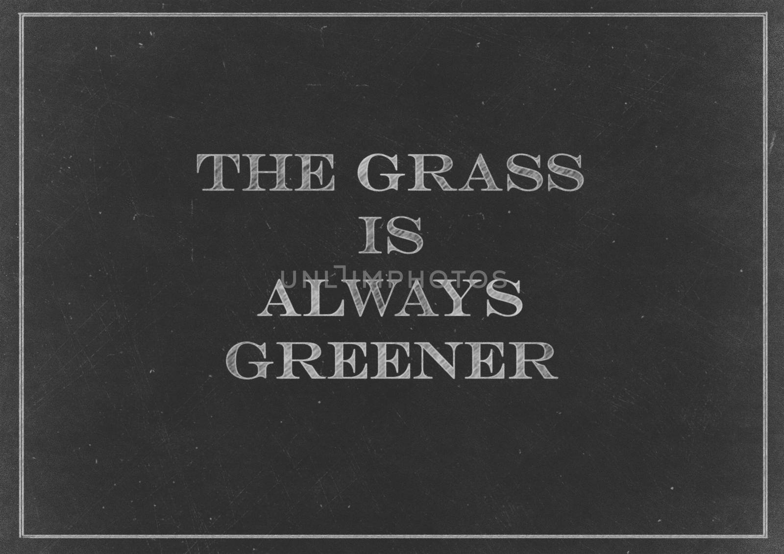 Chalk drawing -  The Grass Is Always Greener by urbanbuzz