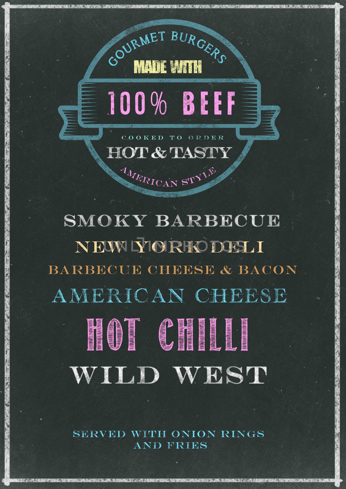 Burger Chalkboard Menu