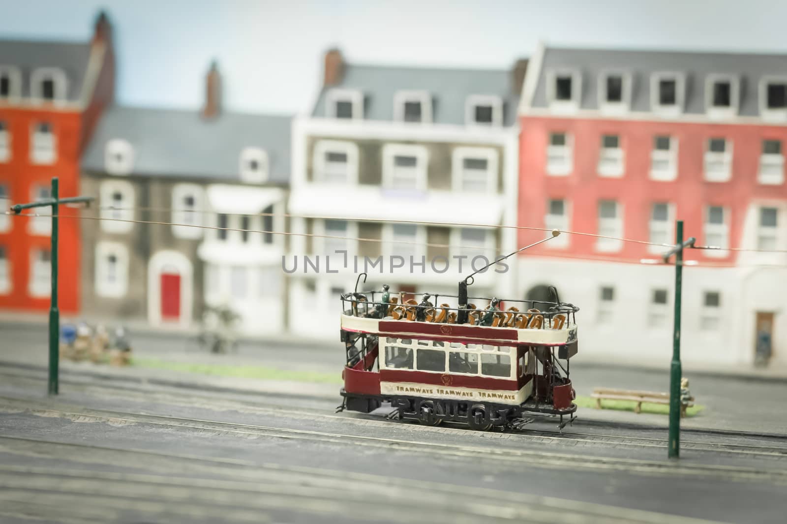 miniature model open top tramway streetcar