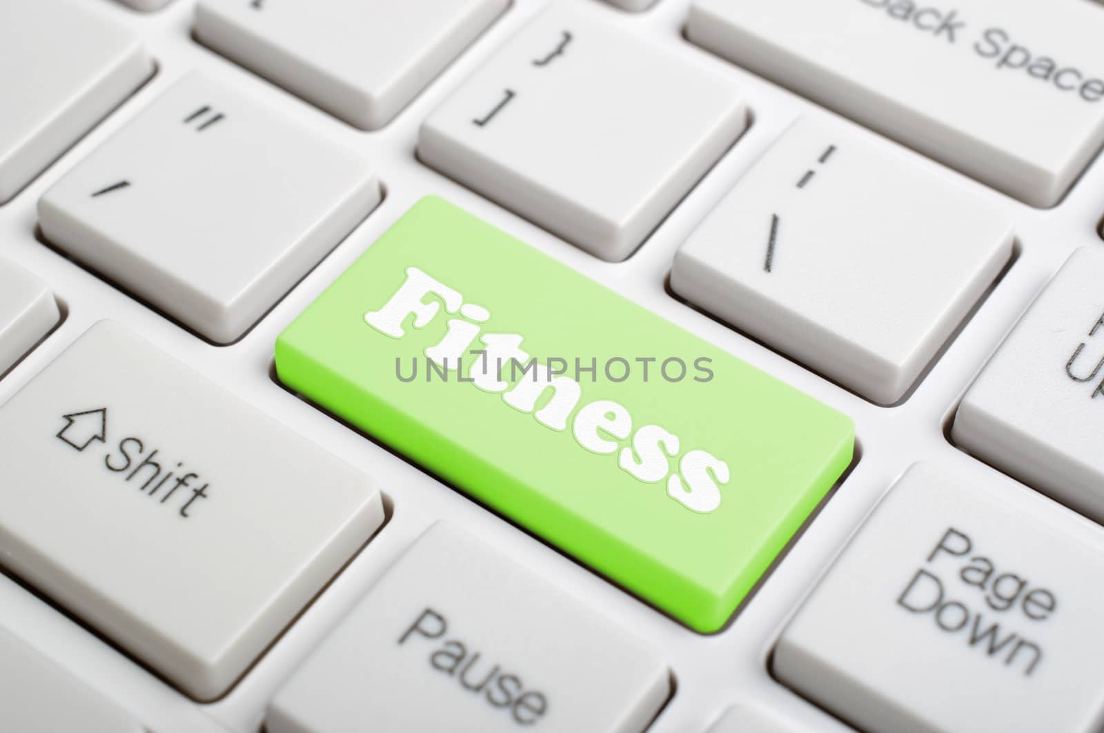 Green fitness key on keyboard